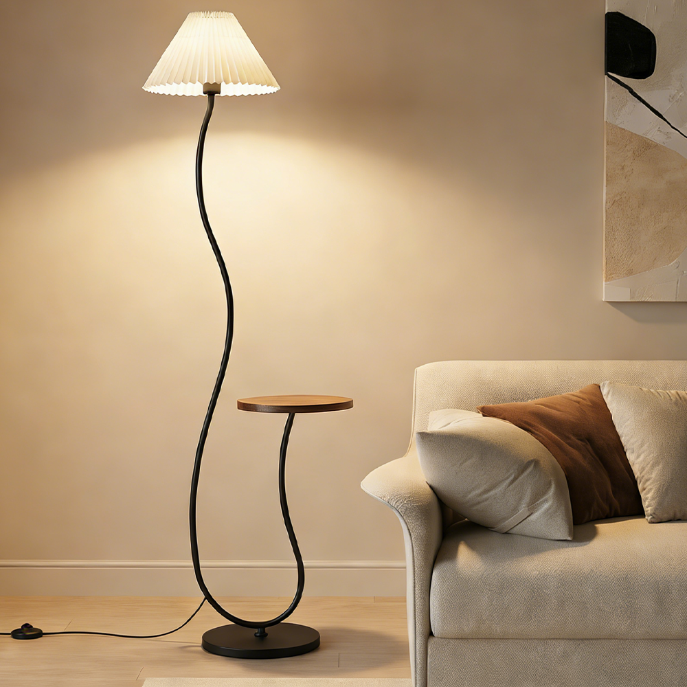 Modern Floor Lamp with Side Table