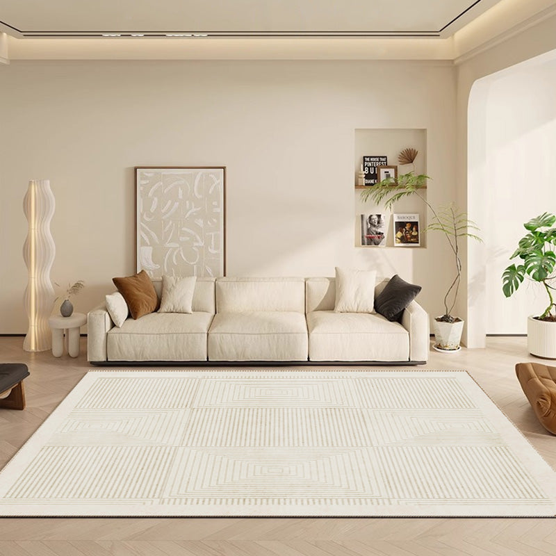 Modern Cream Geometric Area Rug