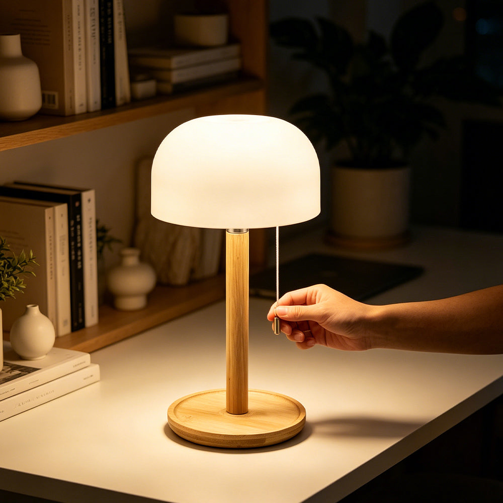 Rechargeable Bamboo Mushroom Lamp