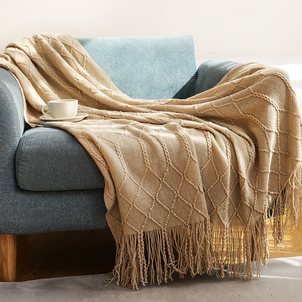 Chunky Knit Nordic Throw Blanket