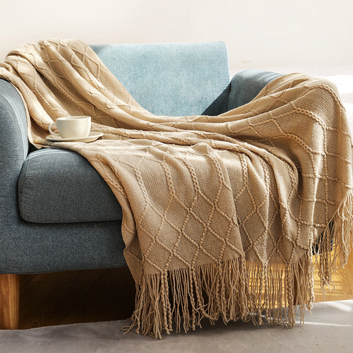 Chunky Knit Nordic Throw Blanket