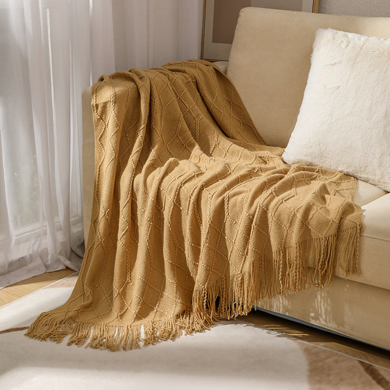 Chunky Knit Nordic Throw Blanket
