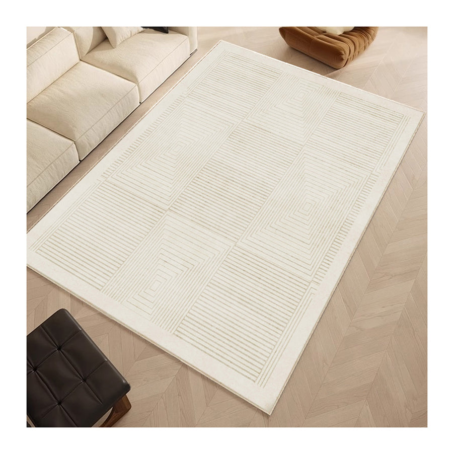 Modern Cream Geometric Area Rug