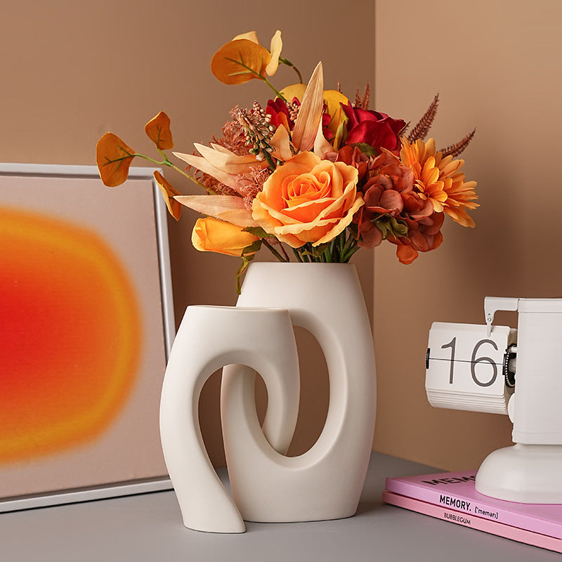 Nordic Irregular Ceramic Vase Set (2-Piece)
