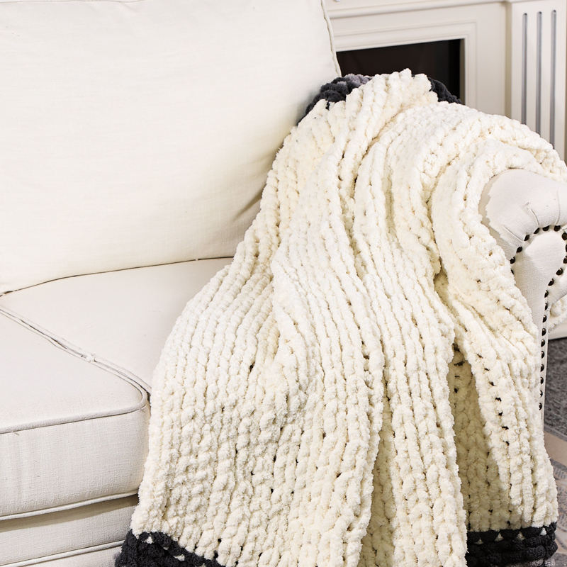 Chunky Knit Chenille Throw Blanket