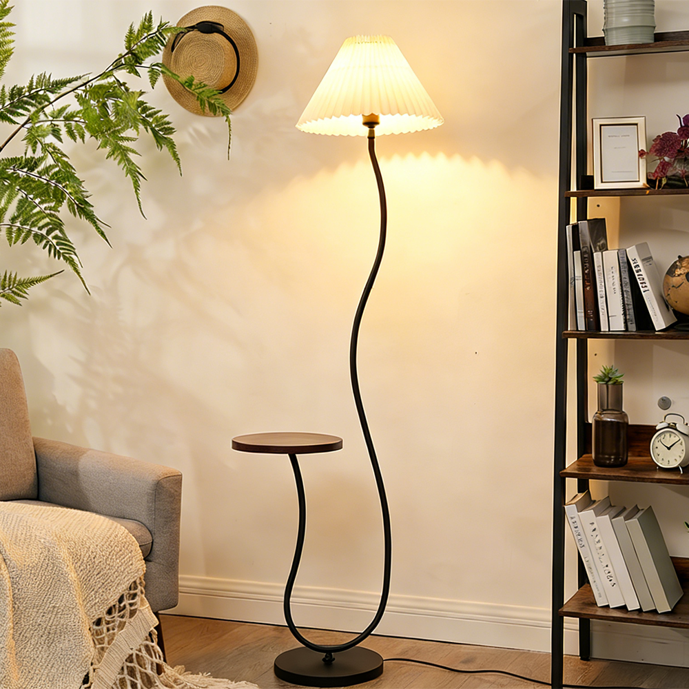 Modern Floor Lamp with Side Table