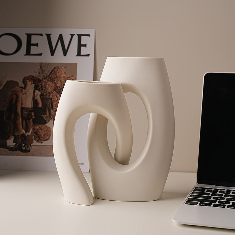 Nordic Irregular Ceramic Vase Set (2-Piece)