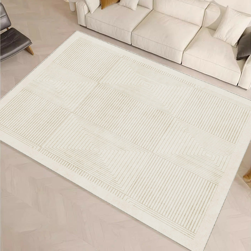 Modern Cream Geometric Area Rug