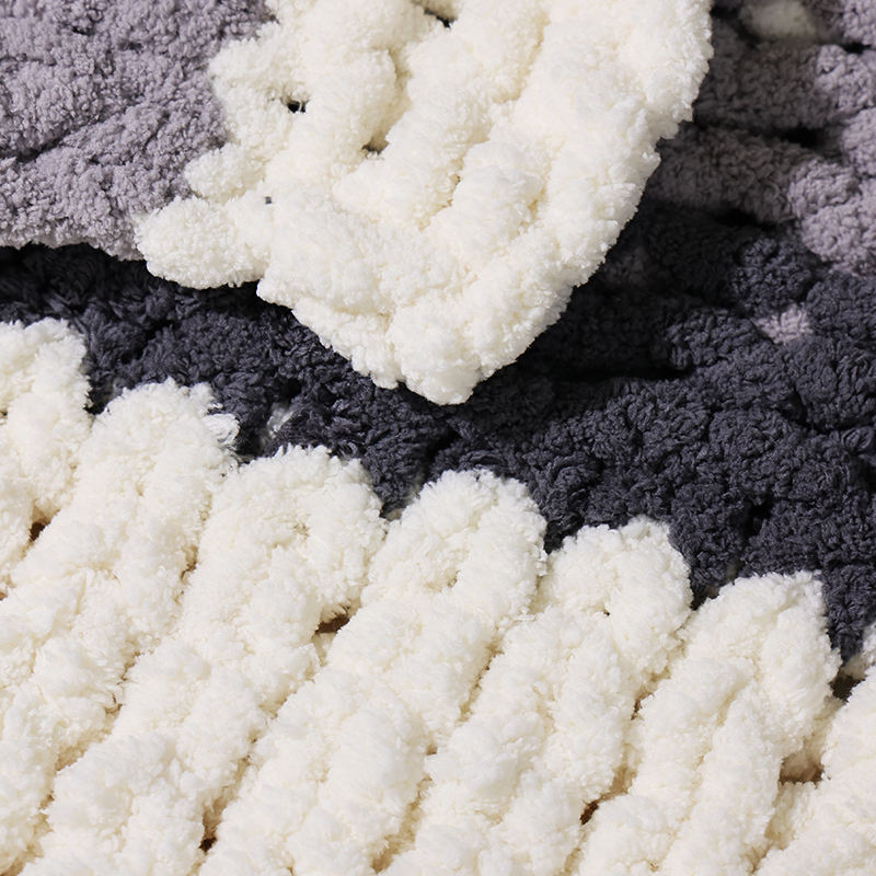 Chunky Knit Chenille Throw Blanket
