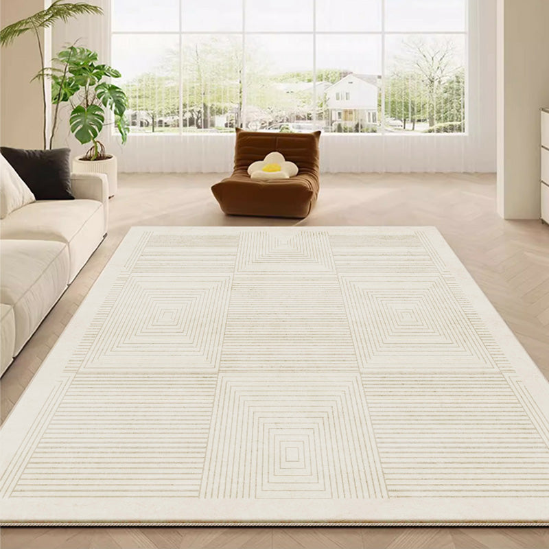Modern Cream Geometric Area Rug