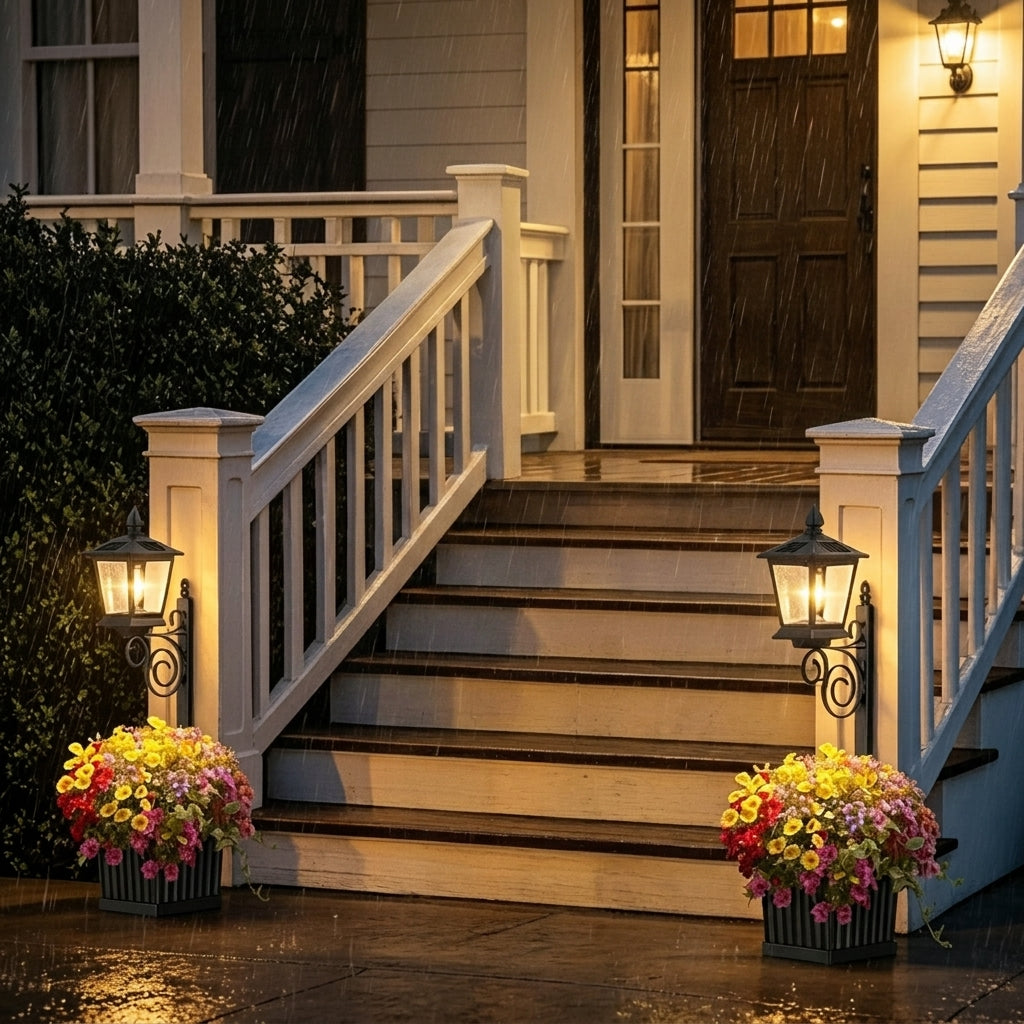 Solar Post Light with Planter